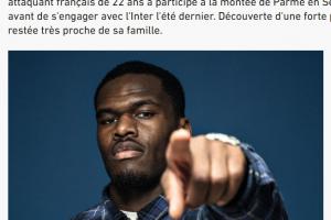 邦尼专访：母亲是我的英雄我从没见过父亲 第一件球衣就是国米的